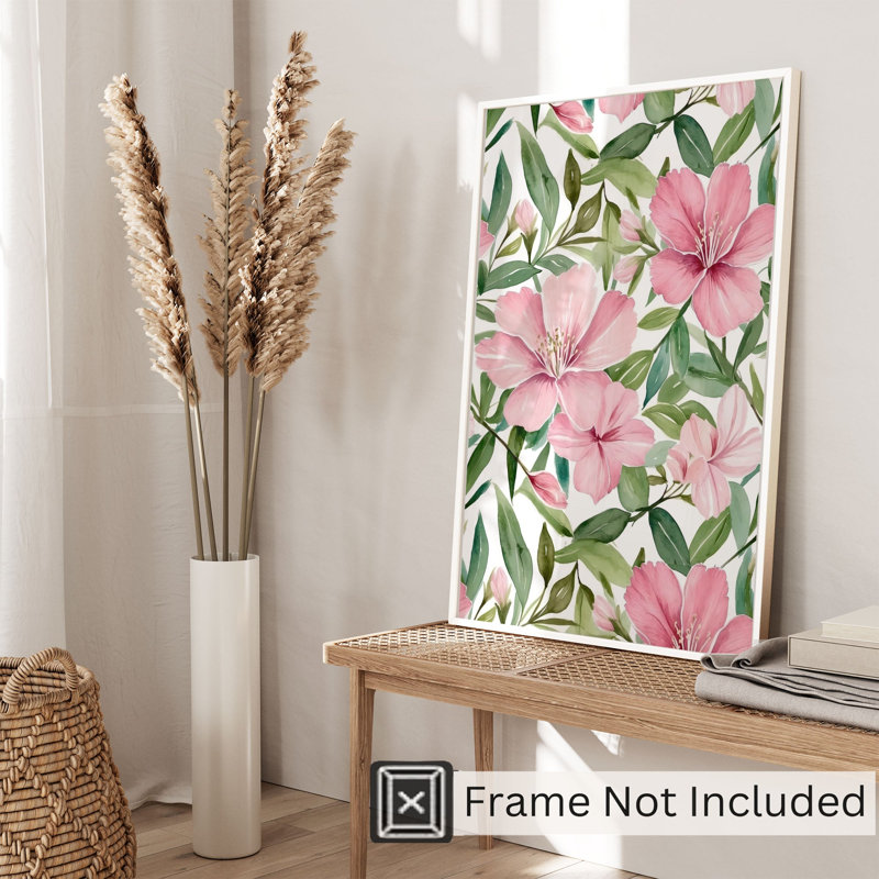 Impression florale sans cadre, H 16 po x l 12 po