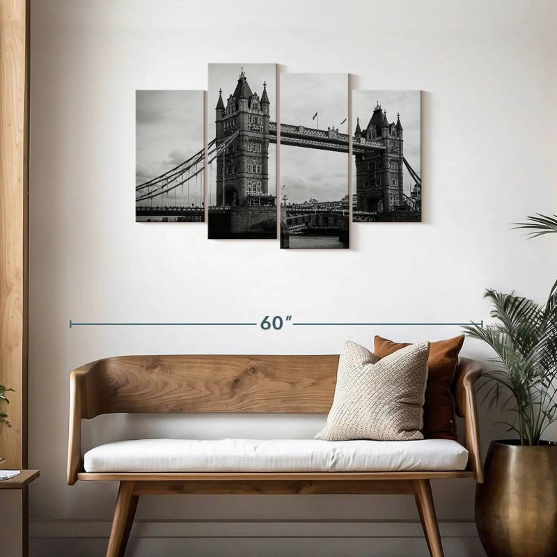 Lilie Tower Bridge en monochrome, H 27 po x l 43 po