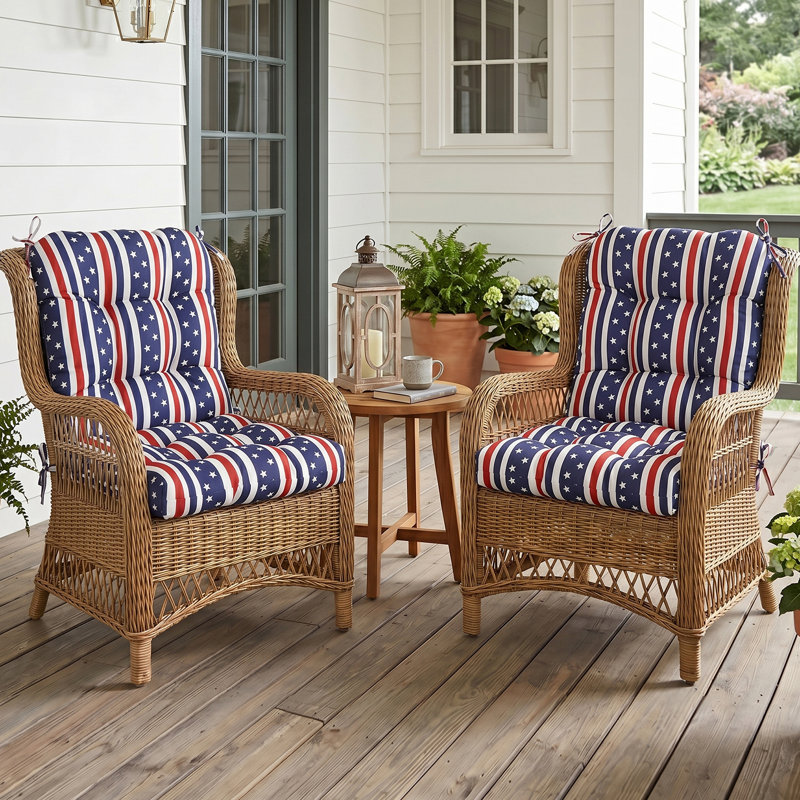 Indoor/Outdoor Seat/Back Cushion, American Flag
