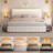 Meliz Modern Upholstered Bed Frame with 4 Bedside Drawers & Smart RGBW LED Lights, No Box Spring Needed, Easy Assembly,-1097573241-1099533959