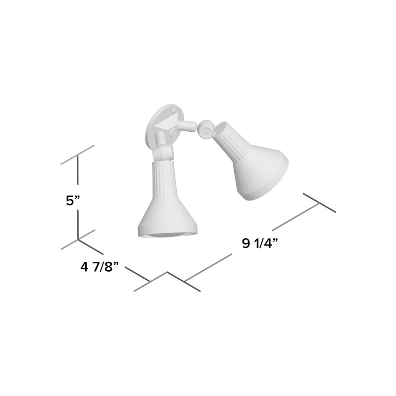  Projecteur d'extérieur de sécurité 15 po 2 lumières Chaidez, Gris