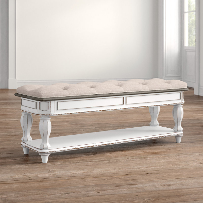 Banc de rangement en bois massif Colchester