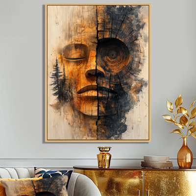 Keliah Totem, tour inuite dans un paysage de forêt I - Art mural amérindien