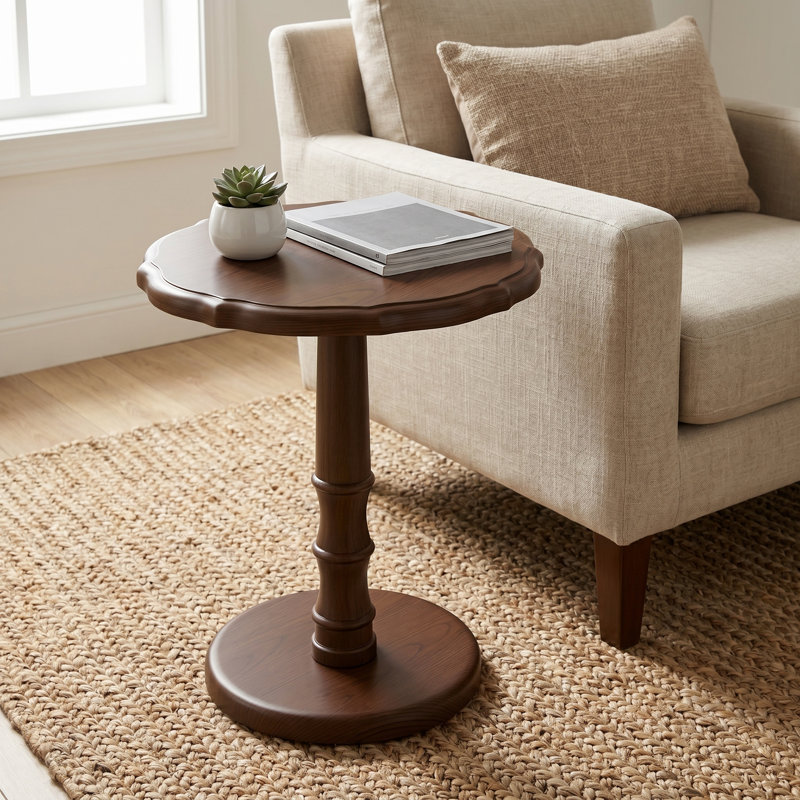 Round End Table 16"d×23"h