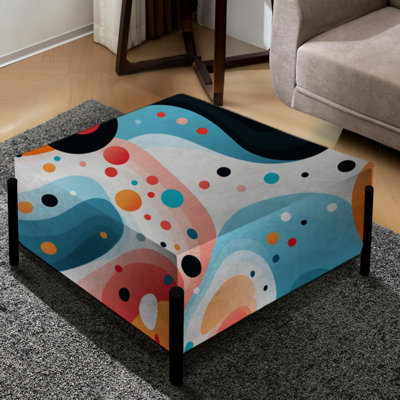 Cheerful Polka Dot Swirl Dance - Polka Dots Large Square Ottoman