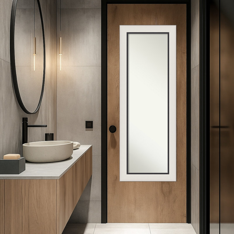 Miroir de porte pleine grandeur Ellie, Argent noir