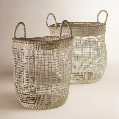 Handwoven Rattan Storage Bin Set