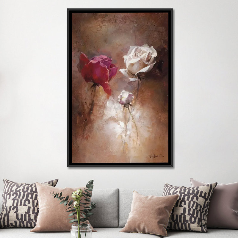 «A Couple II», reproduction sur toile, H 26 po x l 18 po x P 1,5 po, Toile avec cadre noir, Pas de tapis