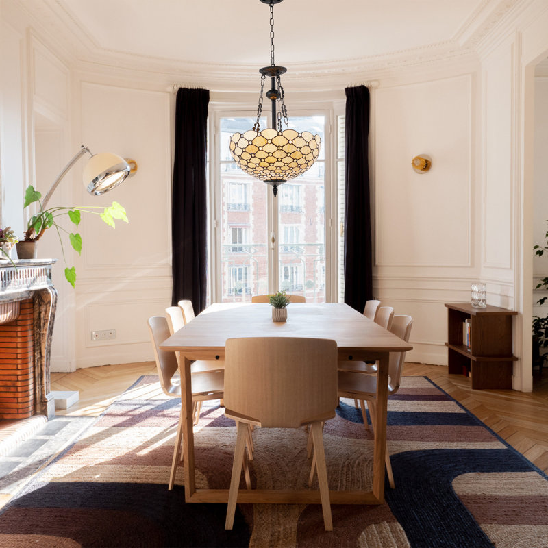 Stabler 3 - Light Dimmable Tiffany Geometric Chandelier