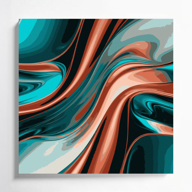 Art mural sur toile dégradé abstrait bleu 65, H 12 po x l 12 po