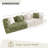 110" Compression Sofa, Boneless 4-Seater Chenille Couch with 26" Deep Seats, Curved Armrests, Plush Cushions and Color-Block Design-Green and Beige-121090302