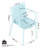 Stackable Blue Grey Pp Armchairs Of 4 With An Indoor/Outdoor Folding Square Table, Body - Hugging Shape, Tabletop, Metal Legs , All Weather, , No Assembly For A Modern Engineered-583652402