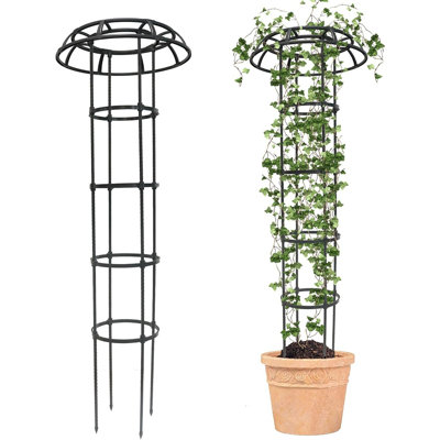 Garden Trellis For Climbing Plants Outdoor, 65 Inch Mushroom Top Plant Support Trellis For Potted Plants, Climbing Vines, Roses, Clematis And Vegetables, 1 Pack