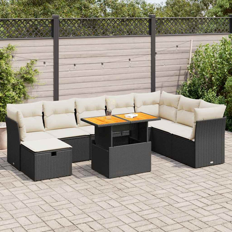 Ensemble de canapé de jardin Vidaxl - noir