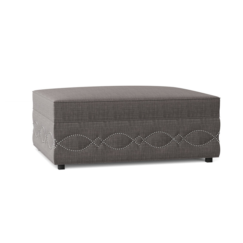 Repose-pieds carré avec rangement Carlton, gris
