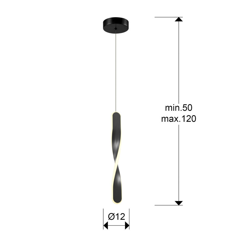 Dayatra 1 - Light LED Novelty Pendant, Matt Black