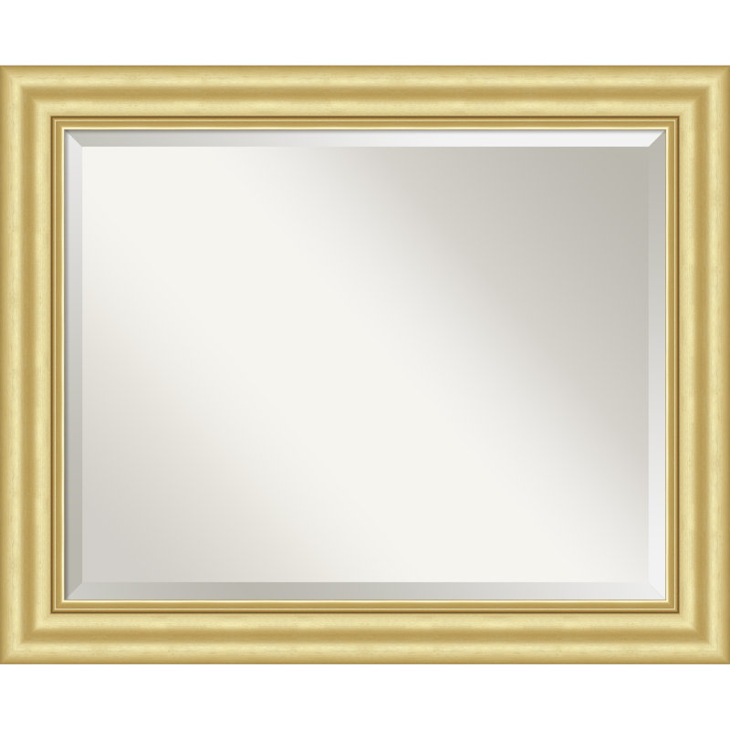 Sophia Beveled Framed Wall Mirror, Gold, 27.5" x 33.5"