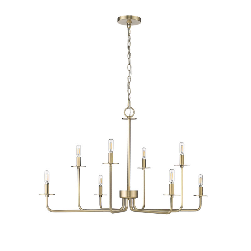 Lustre classique / traditionnel à 8 lumières de 37,25 po de largeur Marceline, Or moderne
