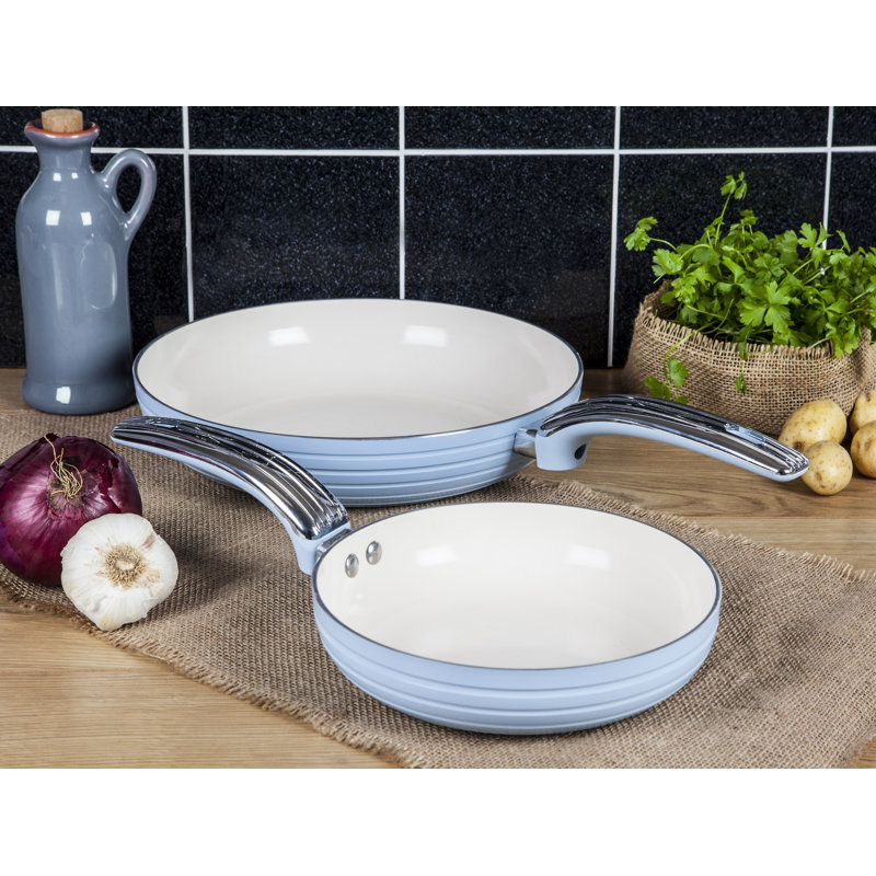 Retro Ceramic Non-Stick Frying Pan, Blue