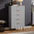 Grey 5-Drawer Tall Dresser, Fluted Wood Chest with Gold Legs for Bedroom