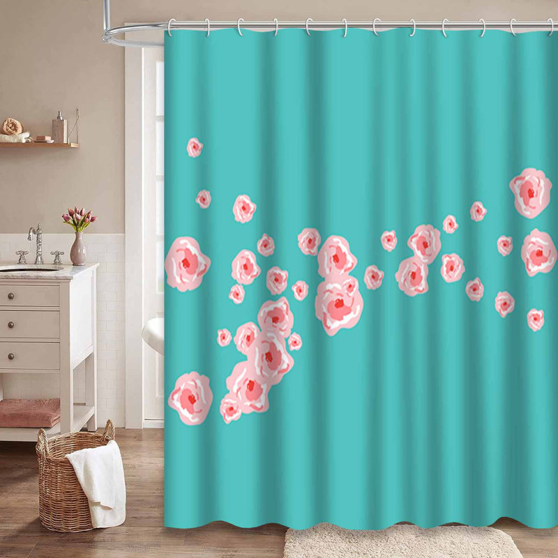 Rideau de douche imperméable rose, bleu et rose, L 72 po x l 72 po
