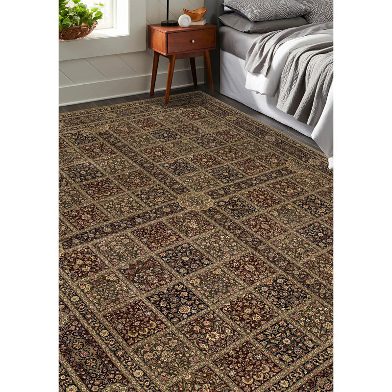 Tapis brun de haute qualité noué à la main