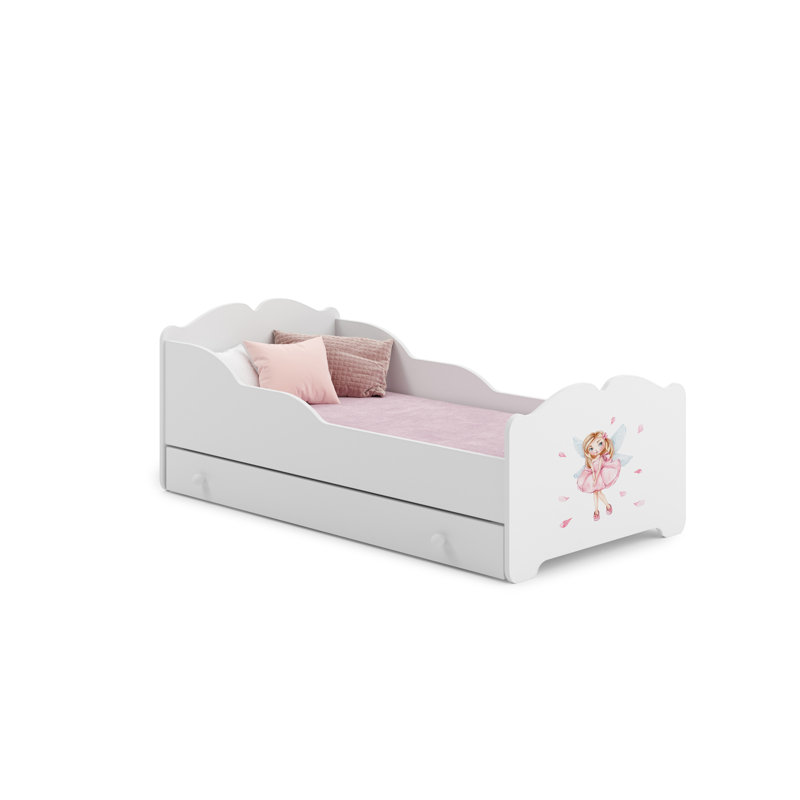 Child's bed ANNA with drawer Girl with wings, European Toddler (80 x 160cm)