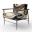 Fauteuil d'appoint rembourré noir, argent et or-1032554750