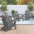 HDPE Adirondack Foldable Chair Wood Texture With Cup Holder(Set Of 4)
