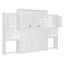 Grand lit escamotable avec bureau, coiffeuse et armoires, blanc