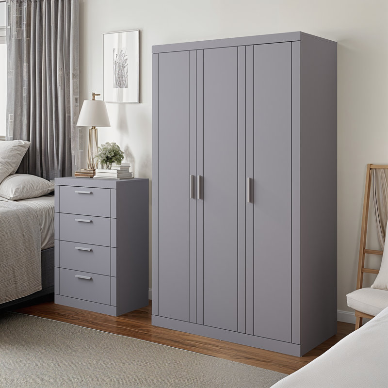 Kimberley Leighana 3 Door Wardrobe, Cool Grey