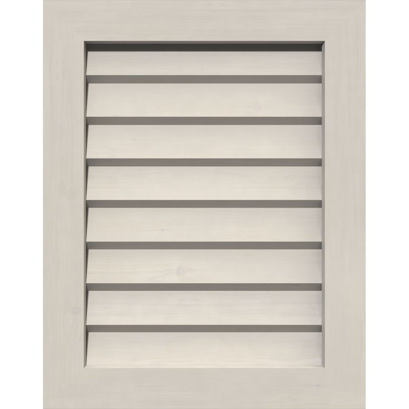 Évent vertical vertical en bois non fonctionnel avec cadre décoratif, Pin apprêté (lisse)