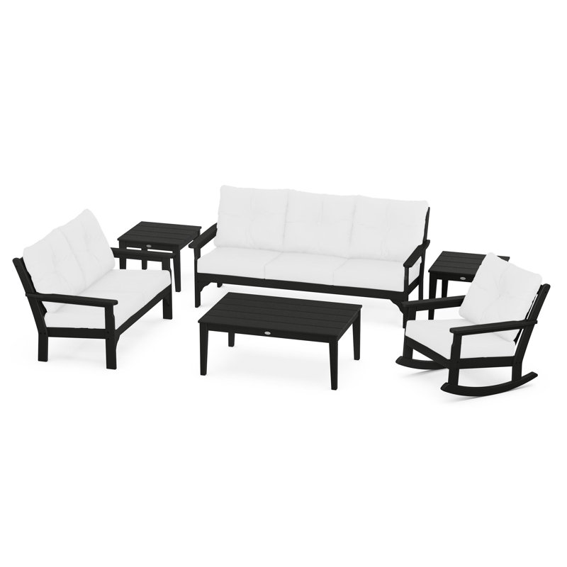Vineyard 6-Piece Deep Seating Set, Natural, Black