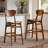 Kaitlyn Mid-Century Modern Bar Stool Set in Walnut Brown, 43.98'' H X 17.84'' W X 22.84'' D