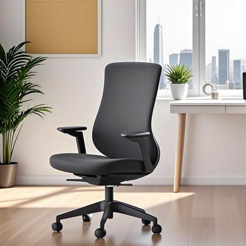 Chaise de bureau en filet, Noir, Noir