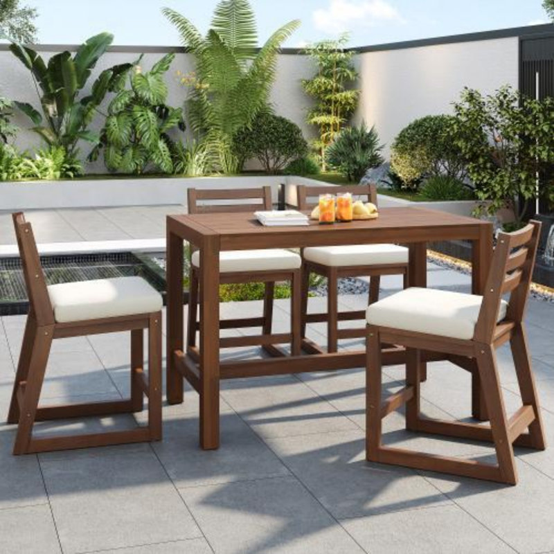 Ensemble de bar rustique avec chaises ergonomiques, Mocha