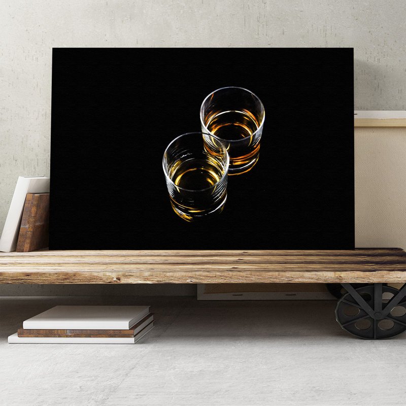 Whiskey Glasses Photographic - Wrapped Canvas, 50cm H x 76cm W
