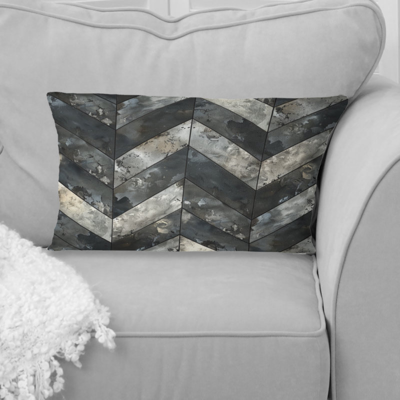Coussin lombaire gris à chevrons magiques gris V