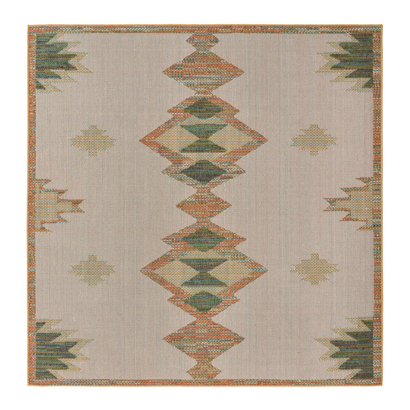 Loma Moroccan Stain-Resistant Area Rug, Square 5'3"