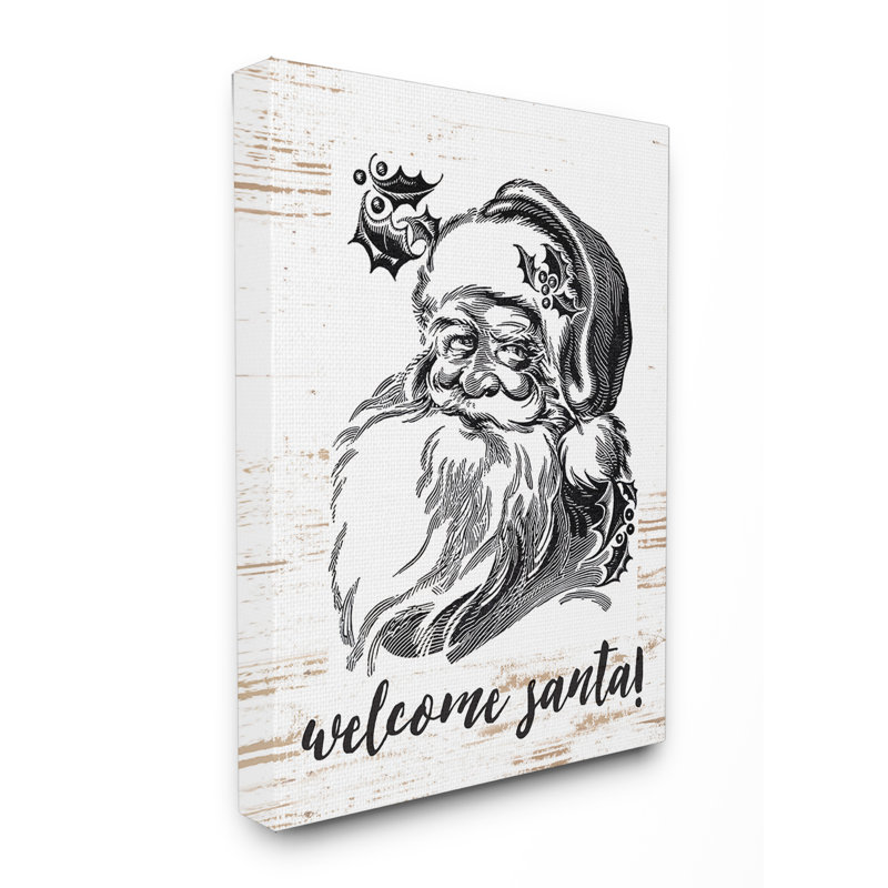«Welcome Santa Farmhouse», reproduction d'art textuel, H 30 po x l 24 po x 1,5 po, Toile tendue