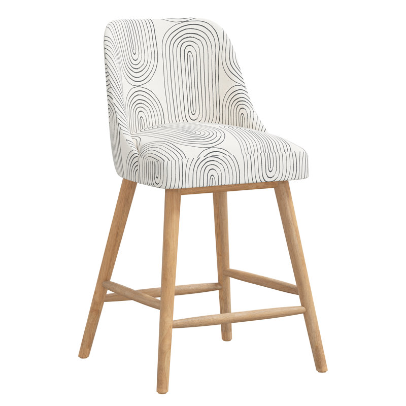 Tabouret de bar et de comptoir Gallie, Tabouret de comptoir (hauteur de siège de 27 po), Bois naturel, Ardoise oblongue