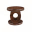 Table de bout ronde en bois rétro, table d'appoint avec base en X pour salle à manger ou salon familial-1897813989