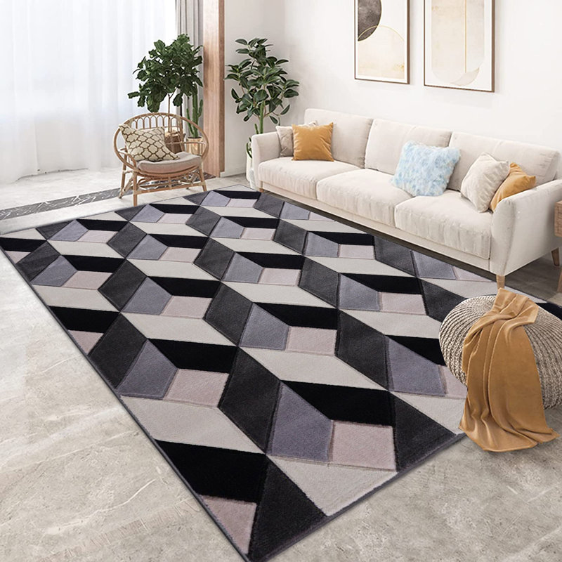 Glasser Geometric Area Rug, Rectangle 60 x 110cm