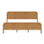 Structure de lit en bois avec tête de lit arrondie courbée, lambris vertical, lit plateforme de ferme avec support de lattes robustes, silencieux-132941760-132941763