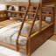 Lit superposé simple au-dessus de grand lit simple avec tablettes intégrées-354662368-354662303