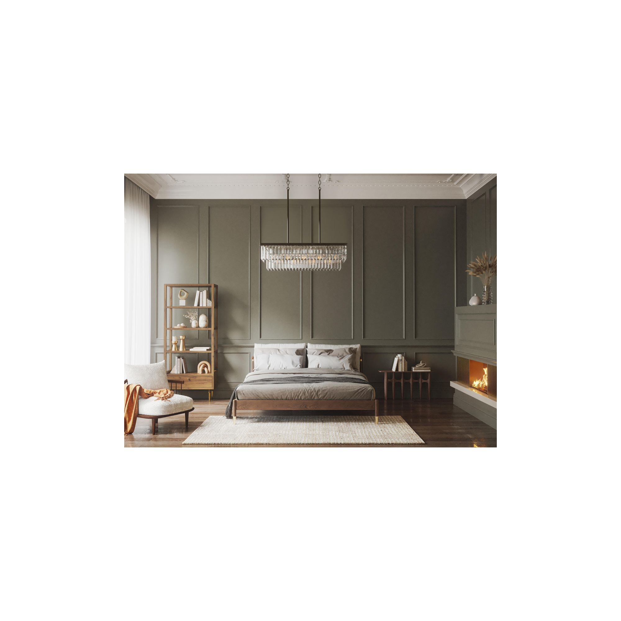 Galene 4 - Light Metal Dimmable Tiered Chandelier, Antique Bronze