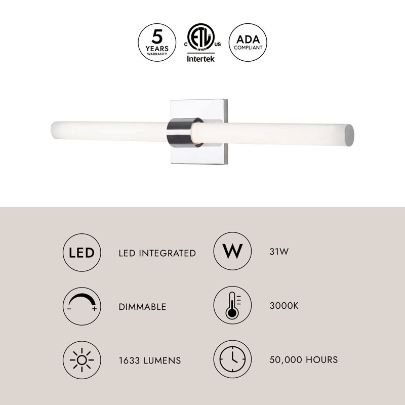 Mendocino 1 - Light LED Bath Bar