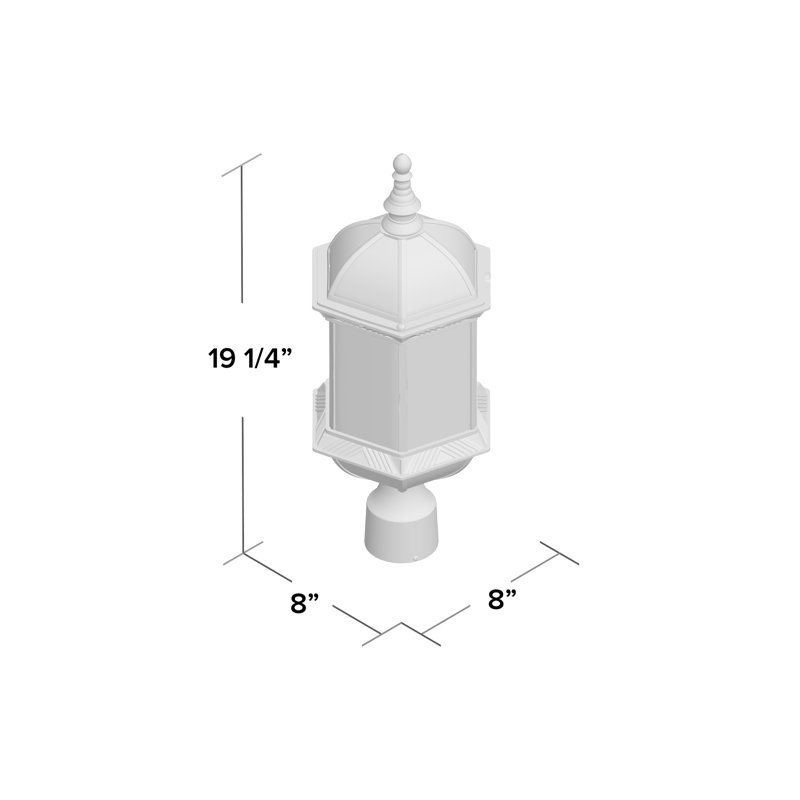 Tête de lanterne câblée à une lumière de H 19,25 po Quonset, Blanc, Transparent