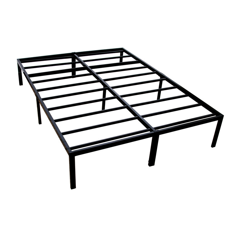 Plateforme de lit simple en acier noir TG, pour fondation de rangement robuste et sous lit avec construction