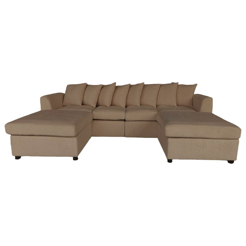 Roze 4 Seater Corduroy Sofa, Brown